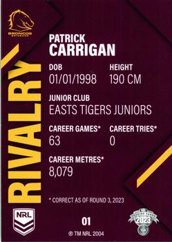 2023 NRL Traders Rivalry #1 Patrick Carrigan Back